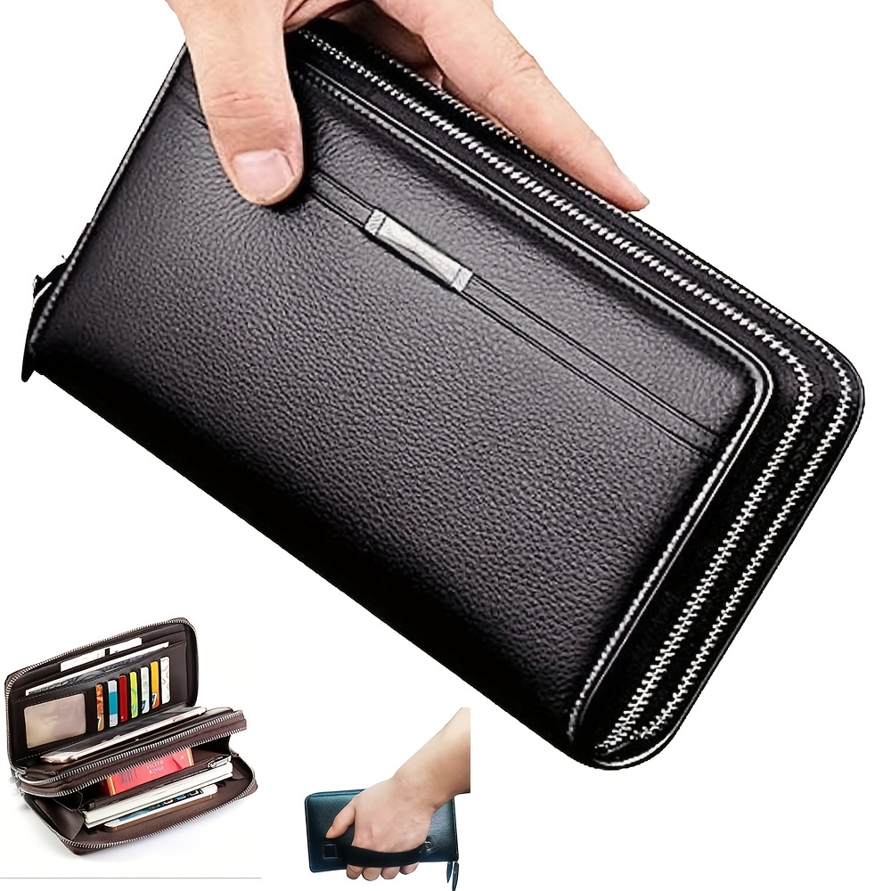 Phone Accessories For Men - Męski portfel z długim zamkiem błyskawicznym,